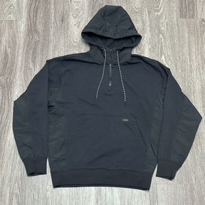 LCKR Tech Jacket Womens Small Black Pullover Quarter Zip Hood Pocket Heavyweight